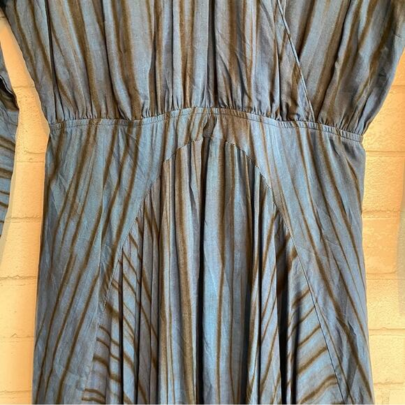 Stella & Rose Blue Black Boho Striped Modest Lightweight Dress sz Small NWOT - Picture 8 of 16